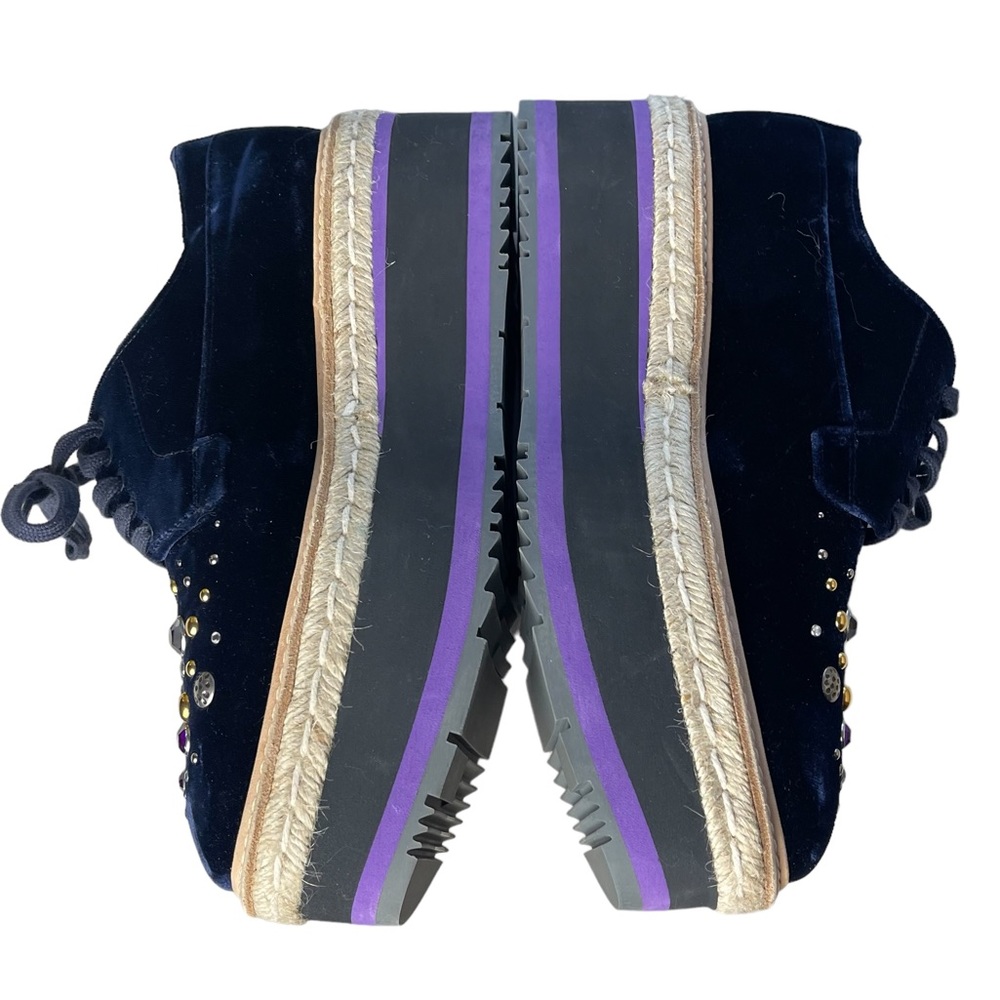 PRADA Studded Blue Velvet Microsole Creepers Platform Shoes size 39.5/9.5 - Picture 7 of 10